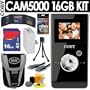 Coby CAM5000 720P 5MP 4X Digital Zoom 2in TFT LCD Digital HD Camcorder Camera (Black) With 16GB Accessory Bundle