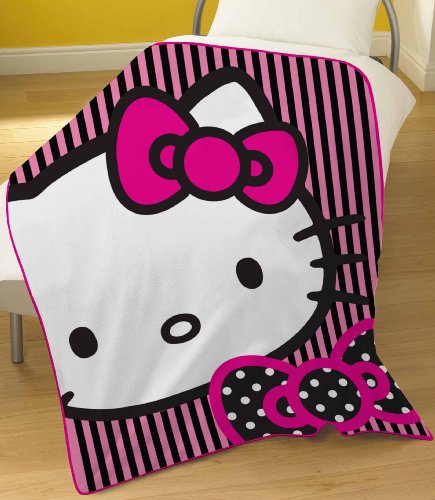 Hello Kitty Outline Pink Fleece Blanket Hello Kitty Outline. Hello Kitty Outline Pink Fleece Blanket