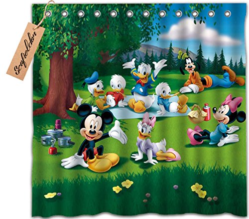 Iprint Disney Donald Duck Mickey Mouse Bathroom Mildew Resistant