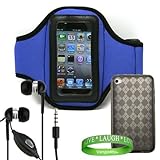 Apple iPod Touch 4th Generation Accessories Kit: Dark Blue Exercise Neoprene Armband + Smoke Crystal TPU Argyle Skin + No- hands iPod Touch 4th Generation Earphones with microphone + VG Live * Laugh * Love Wrist Band!!! Apple iPod Touch 4th Generation Accessories Kit: Dark Blue Exercise Neoprene Armband + Smoke Crystal TPU Argyle Skin + No- hands iPod Touch 4th Generation Earphones with microphone + VG Live * Laugh * Love Wrist Band!!!