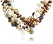 Sterling Silver 4-Row Coin Pearl, Amethyst, Mother-of-Pearl & Quartz Necklace, 16