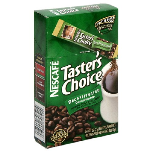 Nescafe Taster's Choice Instant Coffee, Decaffeinated, 6-Count Single Sticks (Pack of 24)