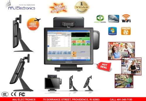 Mercury All In One Touch Screen System fanless 2GB 64GB Windows 7 Pro, Restaurant/ Retail POS (NEW)