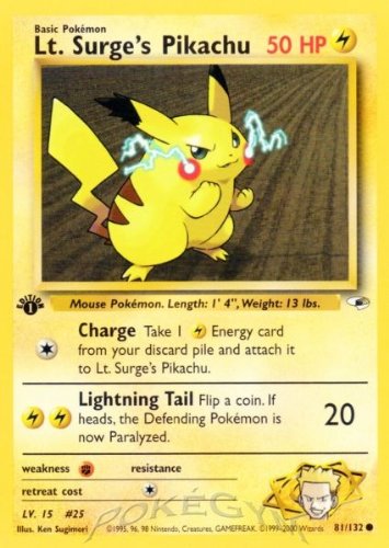 Lt Surge's Pikachu - Gym Heroes - 81 [Toy]