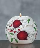 Ne Qwa Art Pomegranates & Pine Tea Light By Cindy Shamp