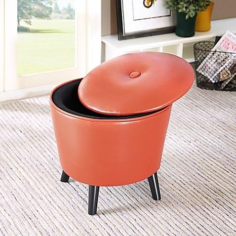 Madison Park Crosby Ottoman in Orange