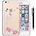 IYCK iPhone 6 Plus Case, iPhone 6S Plus Case, Hard Plastic Case Bling Crystal Rhinestone Diamond Translucent Snap On Shell Back Cover for iPhone 6 / 6S Plus 5.5 inch - Butterfly Floral Dressed Girl