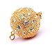 18mm 18K Yellow Gold Plated Round Pave Screw Clasps set with Swarovski Crystal - Wholesale Price