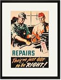 Black Framed/Matted Print 17x23, Repairs - They've just Got to be Right!