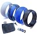 Men's Silicone Wedding Ring Band by B2ACTION. 4 Rings Pack (Black, Gray, Blue, Camo) with Gift Box