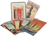 New York Cavallini Carte Postale tin of 18 assorted postcards (all different)