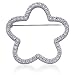 Dazzle With Your Style: Sterling Silver Open Flower Pin with Cubic Zirconia