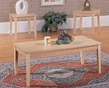 3 Pc. Natural Wood Coffee Table and 2 End Tables Set