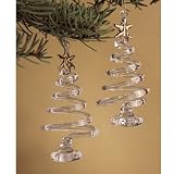 Spiral Tree Glass Ornaments (set of 2)