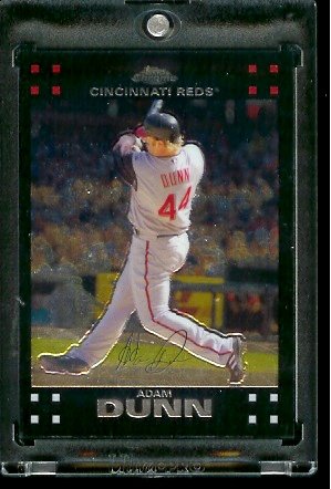 2007 Topps Chrome #225 Adam Dunn Cincinnati Reds Baseball Card - Mint Condition - Shipped In Protective Display Case !