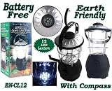 North Point 12 LED Crank Powered Lantern w Compass - Battery Free! by North Point