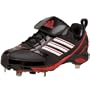 adidas Men's Diamond King 9 Metal Baseball Cleat,Black/White/Red,6.5 M