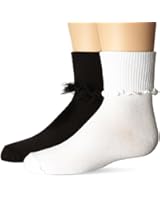Jefferies Socks Big Girls' Ruffle and Ripple Edge Turn Cuff Socks(Pack of 2)