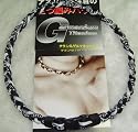 Tornado Titanium Baseball Necklace Black White 18"