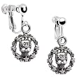 Star Spangled Love Skull Clip On Earrings