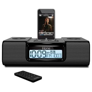 iHome iH9 Alarm Clock Speaker System with Dock for iPod (Black)