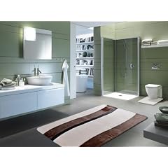 DEMATEX Badezimmer-Garnitur als 3-teiliges Set beige-braun-wei� 60x100cm