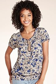 Pure Cotton Floral Print Smocked Top