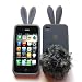 Bunny Skin Case With Furry Tail for Apple iPhone 4 & 4S, Smoke