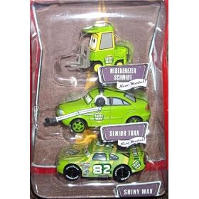Disney Pixar CARS 1:55 Die Cast Figure 3-Pack Team Shiny Wax (Nebekenezer Schmidt, Senior Trax and... by 