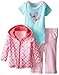 Hudson Baby Baby-Girls 3 Piece Bird Hoodie Bodysuit and Pant