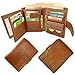 Admetus Men's Soft Genuine Leather Card Holder Coin Purse Bifold Wallet Brown
