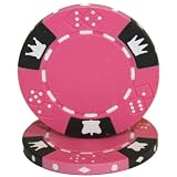 100 Pink Crown and Dice 14 Gram 3 Tone Poker Chips