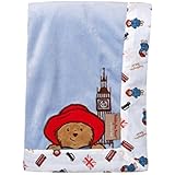 Trend Lab Paddington Bear Framed Blue Velour Receiving Blanket