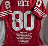 Jerry Rice Signed 49'ers Stat Jersey
