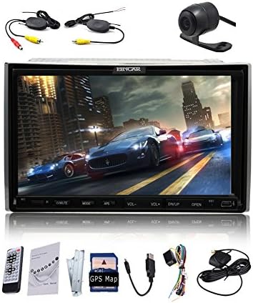 7Inch Double Car Dvd Player Din Windows CD DVD CE 8 UI Touch Screen Car DVD Player GPS Navigation with AM FM Free Official GPS Head Unit SD Map Card Bluetooth Microphone AM/FM Radio In Dash Touc