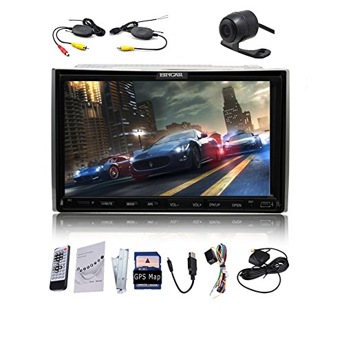 7Inch Double Car Dvd Player Din Windows CD DVD CE 8 UI Touch Screen Car DVD Player GPS Navigation with AM FM Free Official GPS Head Unit SD Map Card Bluetooth Microphone AM/FM Radio In Dash Touc