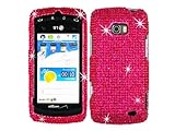Hot Pink Bling Rhinestone Faceplate Diamond Crystal Hard Skin Case Cover fo ....