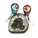 Deco Breeze Figurine Fan with Magnet Top, Parrots