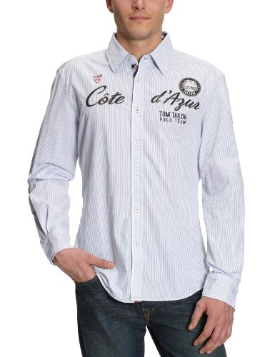 TOM TAILOR Herren Hemden/ Freizeit 20161780010/Floyd Cote d\'Azur shirt, Gr. 44/46 (S), Bl Preisvergleich
