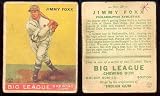 1933 Goudey Regular (Baseball) Card# 29 Jimmy Foxx of the Philadelphia Athletics VG Condition
