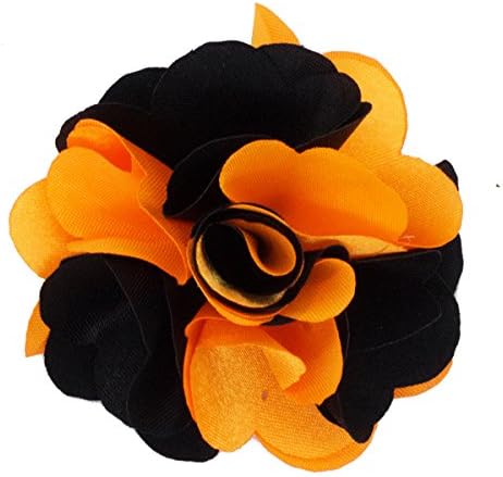 Mens Lapel Flower . Orange and Black