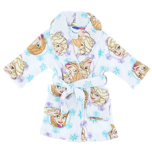 Frozen Little Girls' Elsa and Anna White Bathrobe