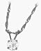 5mm 14 Karat White Gold Genuine Round White Topaz Pendant
