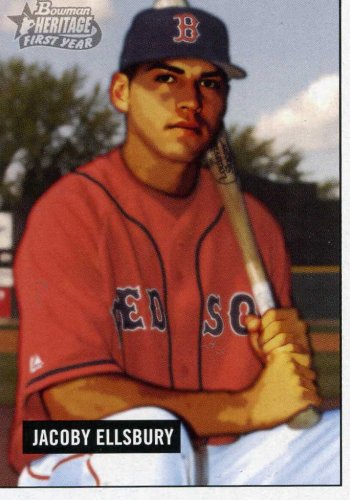 2005 Bowman Heritage Draft Pick Variation # 337 Jacoby Ellsbury FY RC - Boston Red Sox - Rookie Baseball Card - In Protective Display Case - RARE!