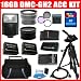 Advanced Panasonic Lumix DMC-GH2 Camera Accessory Kit Includes (2Pcs) DMW-BLC12 Replacement battery + AC/DC Charger + 16GB SDHC Memory + Wallet + Flash + Reader + Deluxe Case + Tripod + Wide Angle Lens + 2X Telephoto Lens + (3Pcs) Filter Kit + More