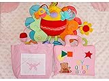 布絵本MY QUIET BOOKベア ピンク&ピヨピヨバード&ハート柄ブランケット ピンク　おまけ付きベビーズバッグ  おめでとうギフトセット