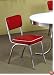 Set of 2 Retro Nostalgic Style Red Finish Dining Chairs