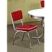 Set of 2 Retro Nostalgic Style Red Finish Dining Chairs