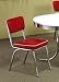 Set of 2 Retro Nostalgic Style Red Finish Dining Chairs
