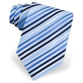 Blue Tonal Stripe Extra Long Tie by Silk Rhino Neckwear - Blue Microfiber